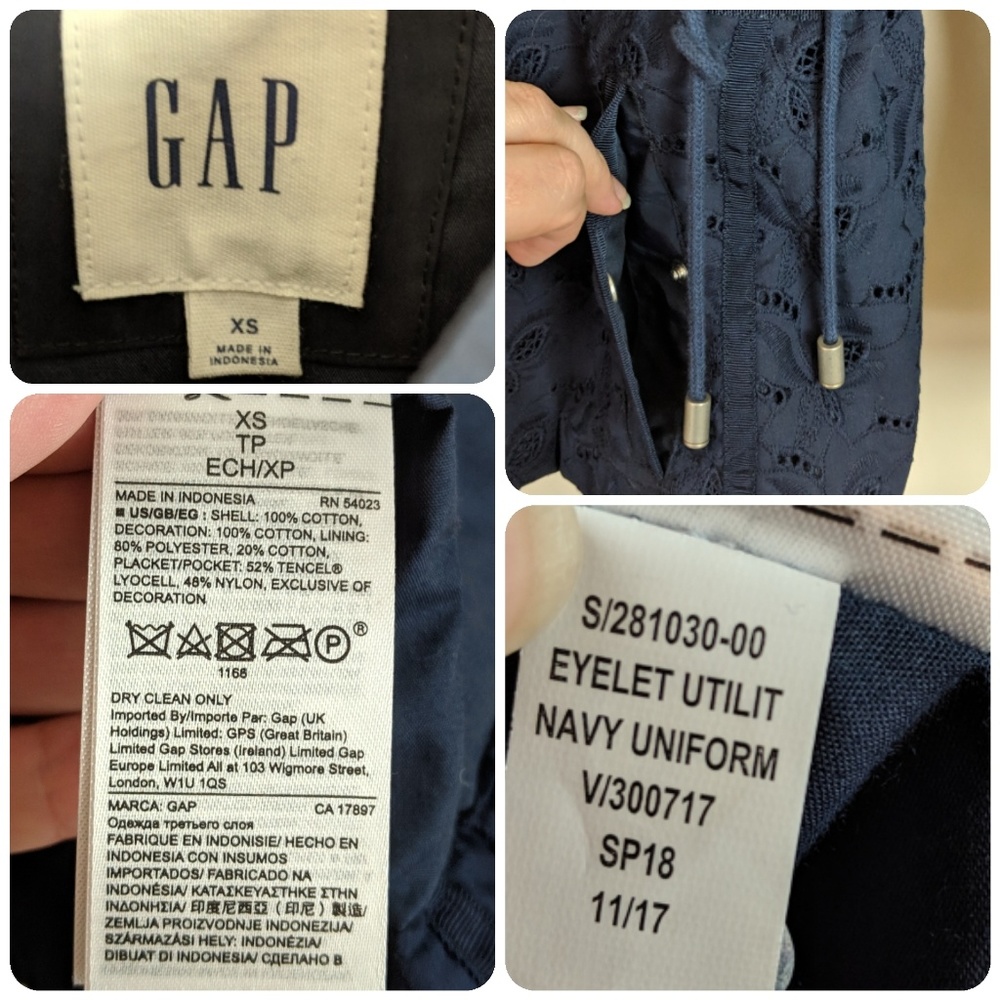 Gap Eyelet Navy Lightweight Jacket - image 8